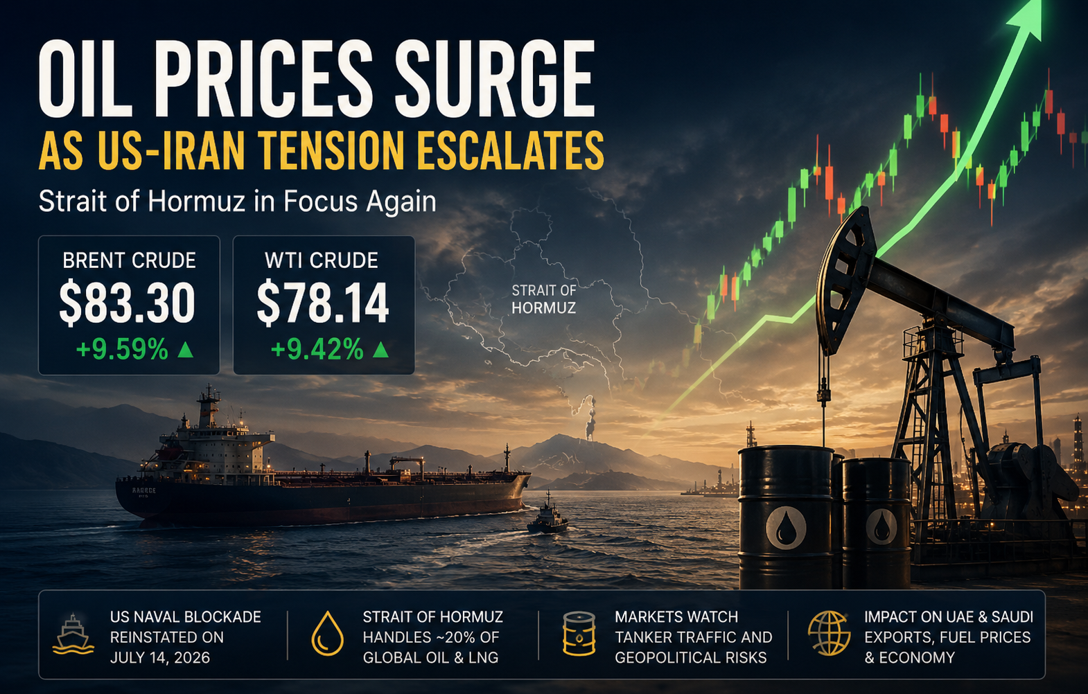 9% Oil Price Spike Shakes Global Markets as Hormuz Tensions Return