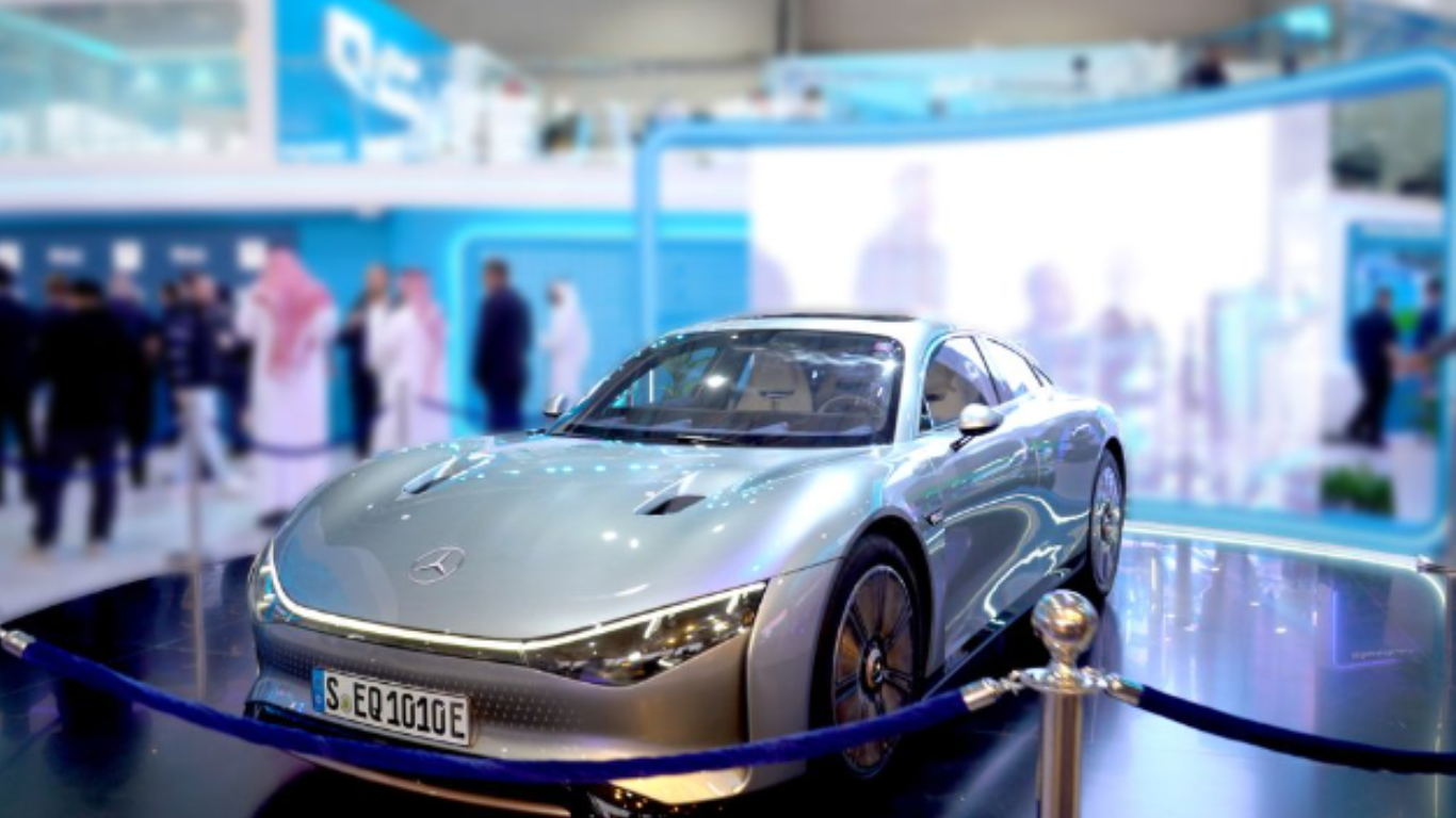 Mercedes-Benz VISION EQXX made its debut at LEAP 2024 in Saudi Arabia