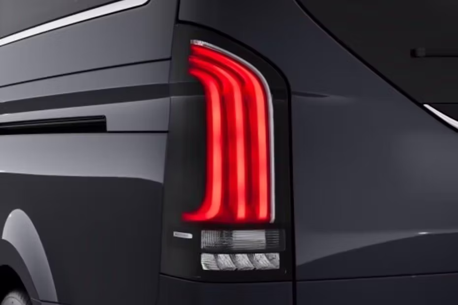 Rear View- Mercedes-Benz V-Class Van Black Rear View Of Tail Light