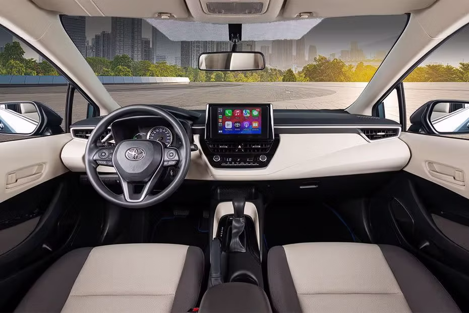 Toyota Corolla Hybrid Dashboard Layout Dual Tone Interior 