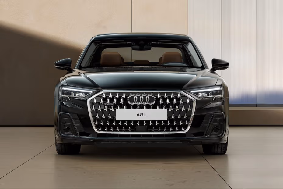  Audi A8 L 2026 front view with LED Headlights