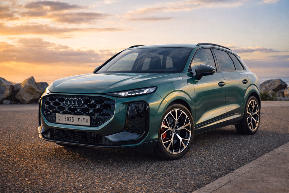Audi Q3 2026 Sage Green SUV bold front exterior view