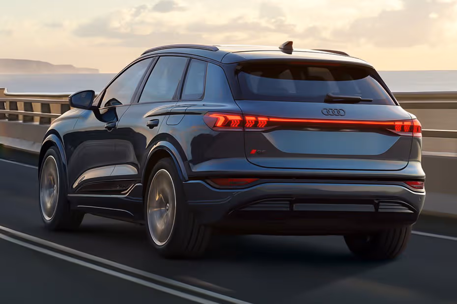 Audi Q6 Sportback e-tron 2026 Rear Left side angle view showing taillights