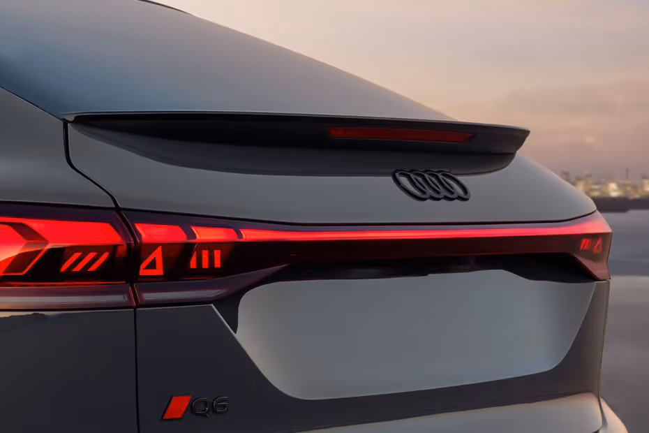 Audi Q6 Sportback e-tron 2026 spoiler with integrated high mounted stop lamp