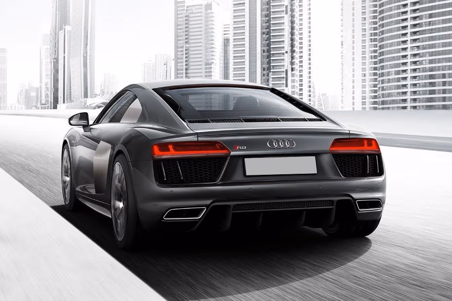 Audi R8 Coupe 2026 Rear Left side angle view showing taillights