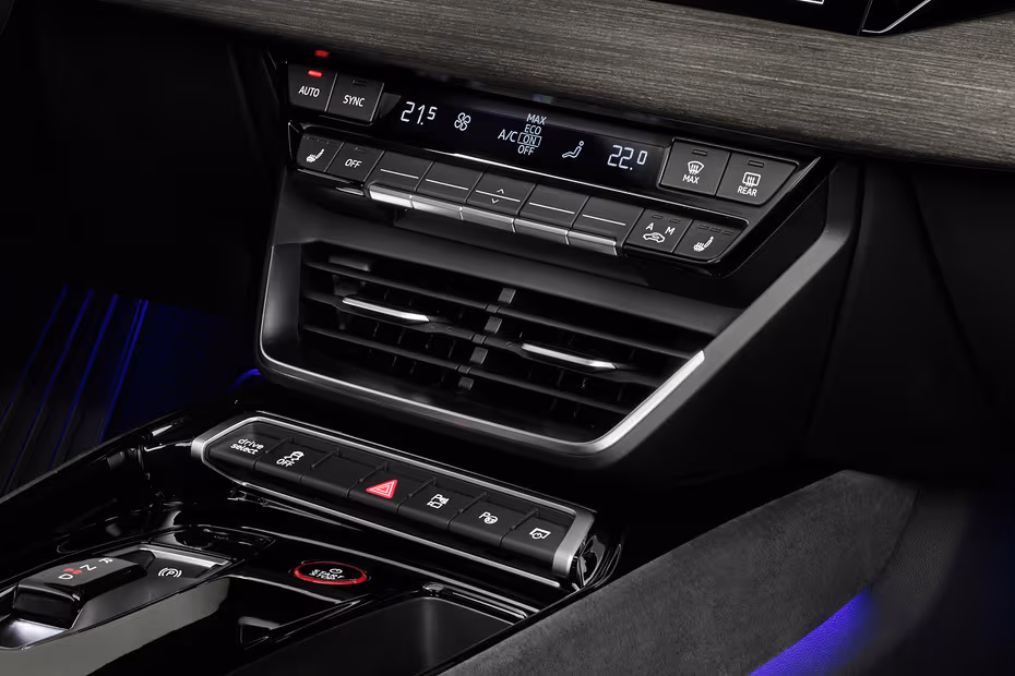 Audi S E-Tron GT 2026 interior dashboard climate control system AC controls