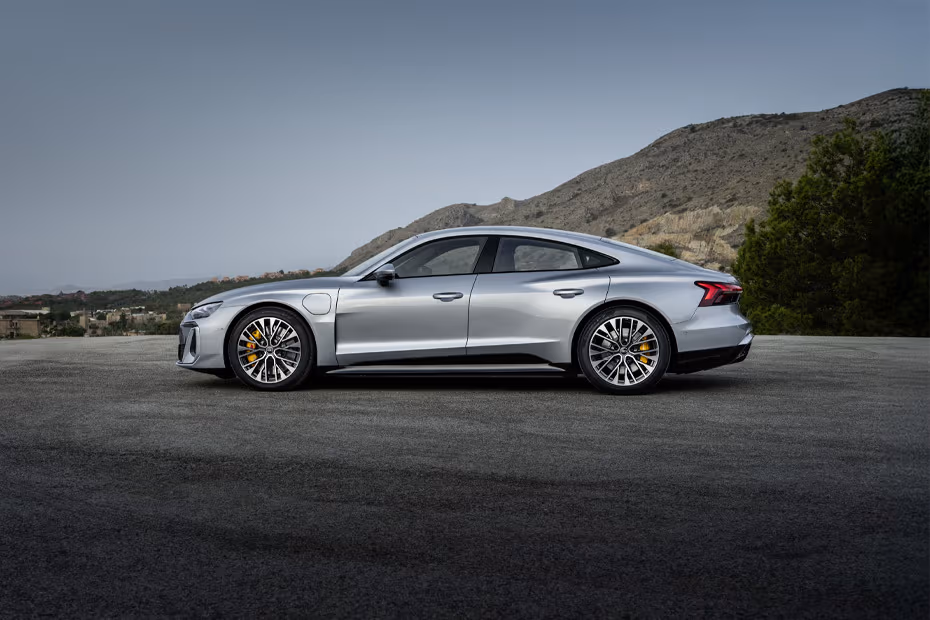 Audi S E-Tron GT 2026 left side profile with alloy wheels
