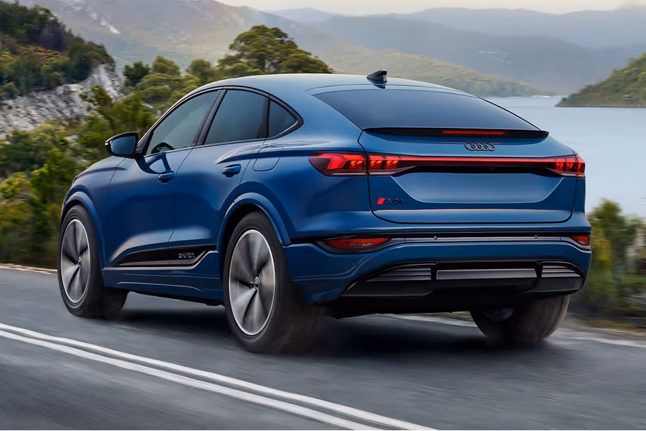 Audi SQ6 Sportback e-tron 2026 rear left side angle view