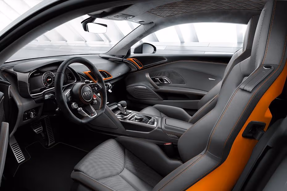 Audi R8 Coupe 2026  Interior cabin profile showing driver side front seat