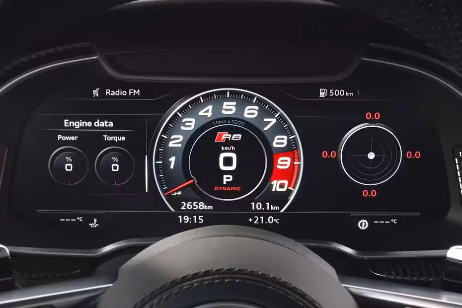 Audi R8 Coupe 2026 Digital Instrument Cluster and Driver Display Screen