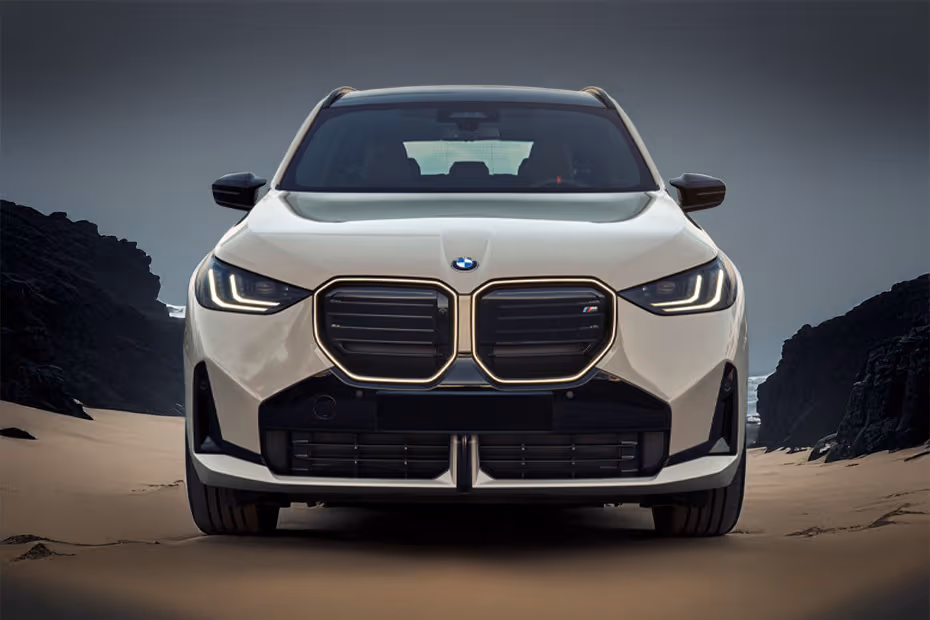 BMW X3 2026 Beige Colour SUV Exterior Bold Front view with LED DRLs