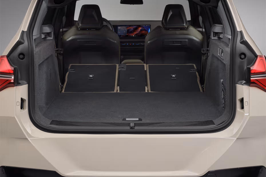 BMW X3 2026 SUV Interior rear boot space layout with second row seats folded