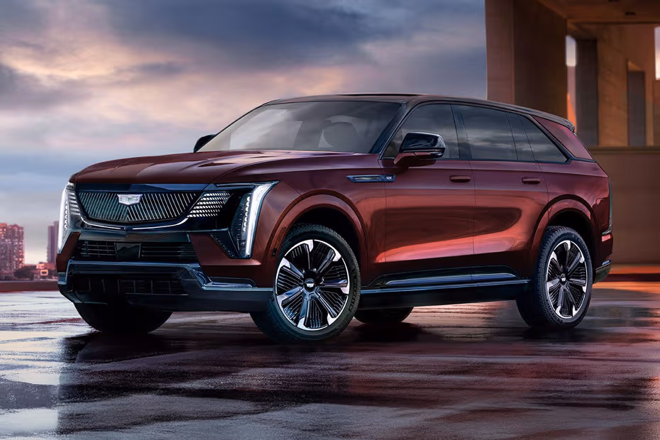  Cadillac Escalade IQ 2026 SUV Front left side angle view with LED headlights