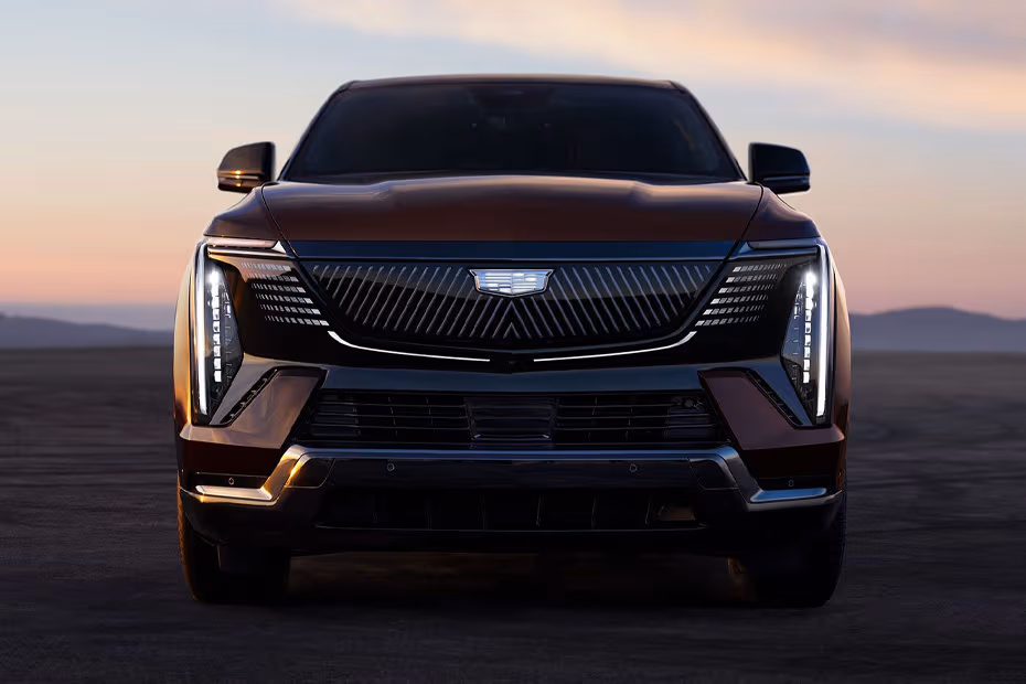 Cadillac Escalade IQ 2026 SUV Front view with LED headlights