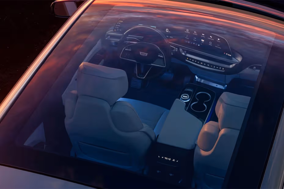 Cadillac LYRIQ 2026 Exterior Glass Panoramic Sunroof Overhead View