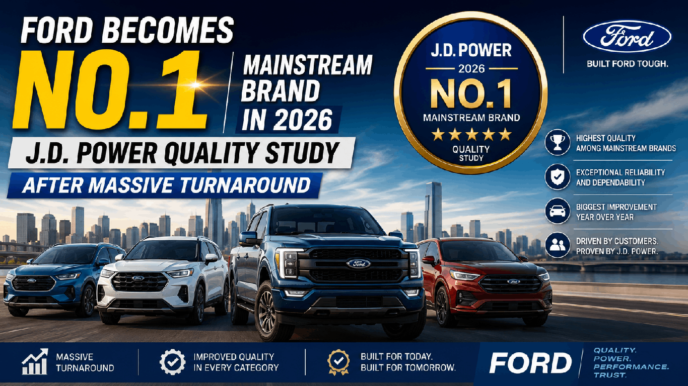 Ford Becomes No.1 Mainstream Brand in 2026 J.D. Power Quality Study After Massive Turnaround