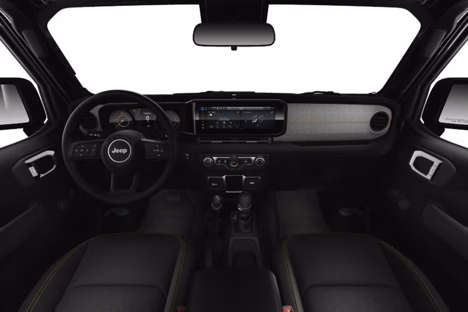 Jeep Wrangler 4 Door 2026  Dashboard with digital instrument cluster and steering wheel