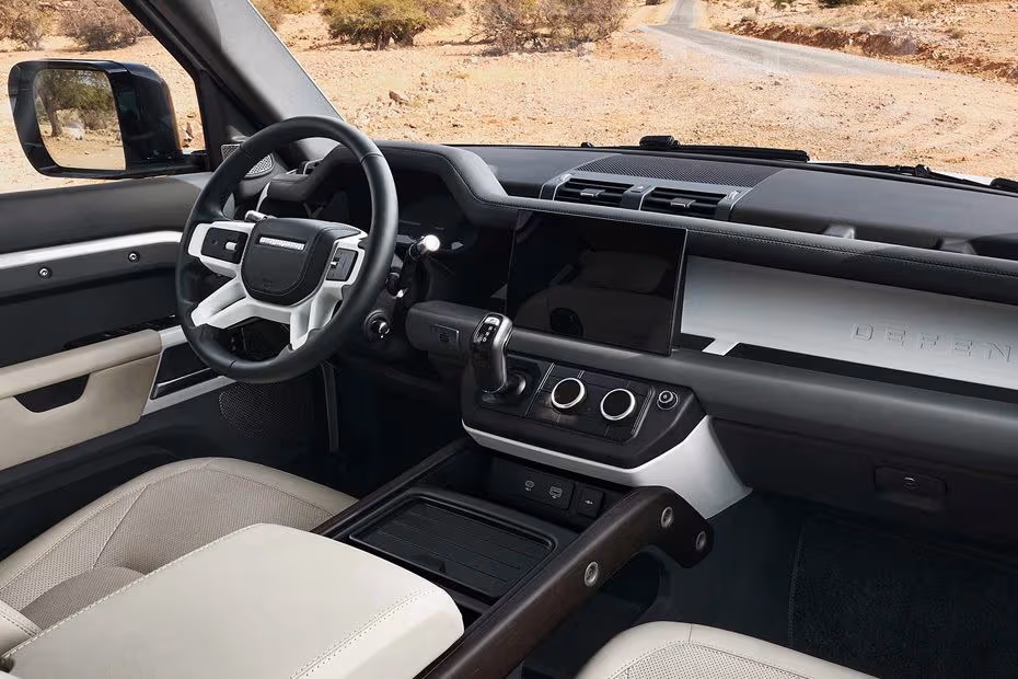 Land Rover DEFENDER 130 2026 Dashboard layout with dual integrated displays