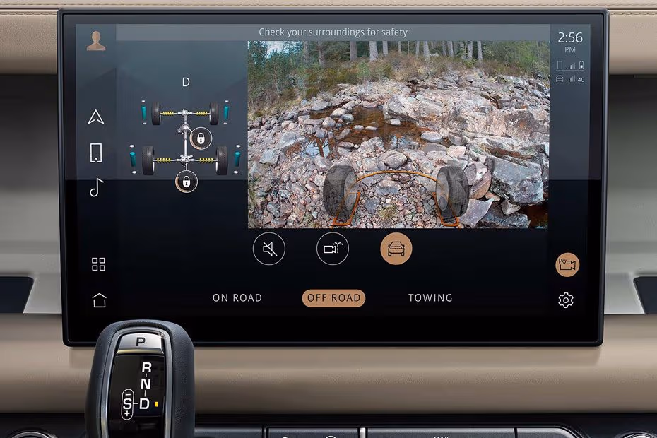 Land Rover DEFENDER 130 2026 Infotainment system showing parking assist interface
