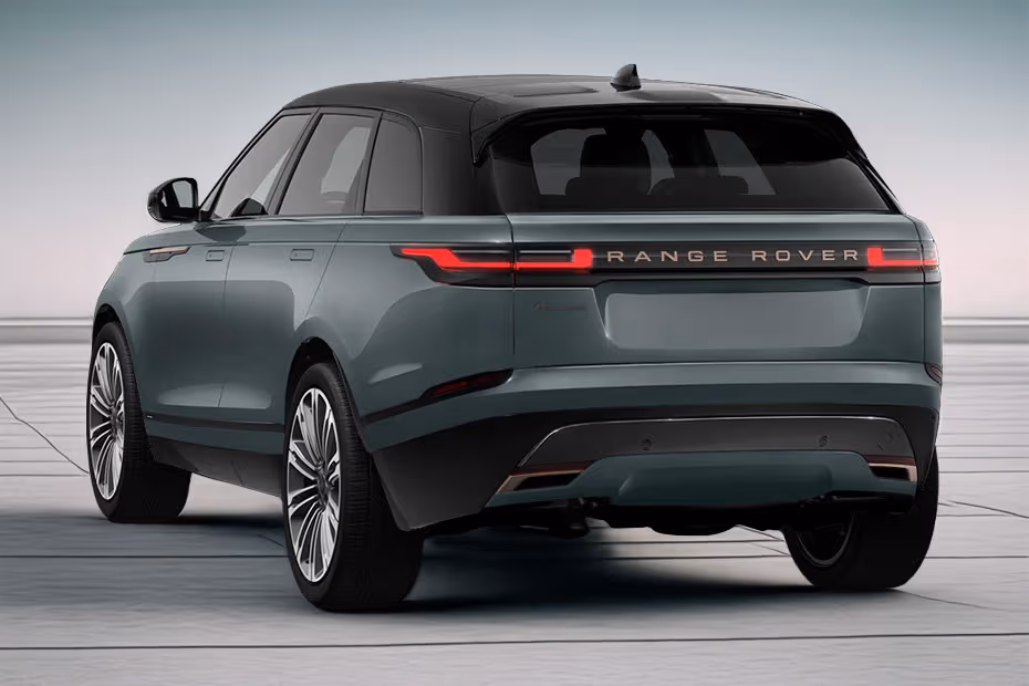 Land Rover Range Rover Velar 2026 Rear side angle view showing taillights and alloy wheels