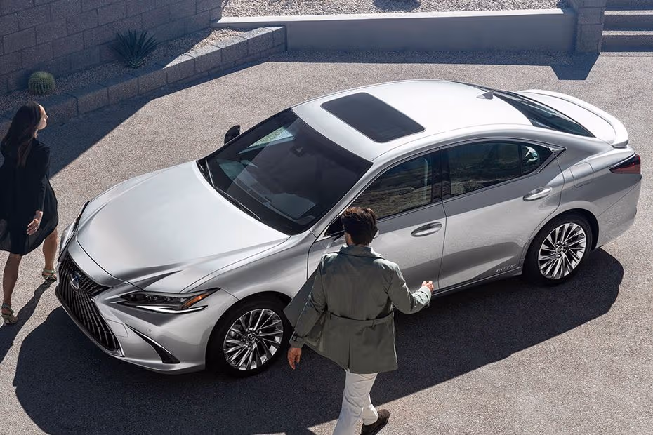 Lexus ES Hybrid 2026 Sedan Sonic Iridium Front Deep Low Angle View