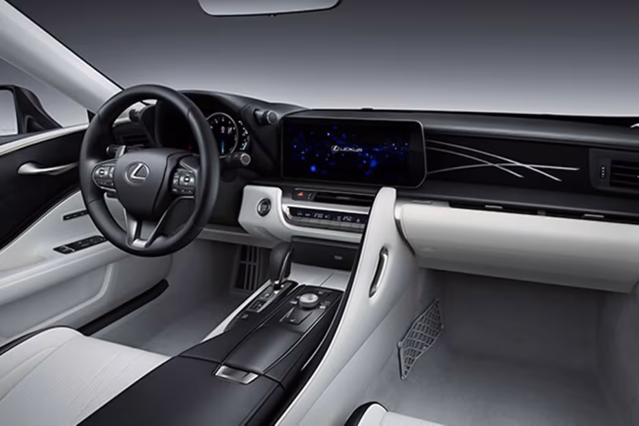 Lexus LC 500 2026 dashboard with digital instrument cluster and steering wheel