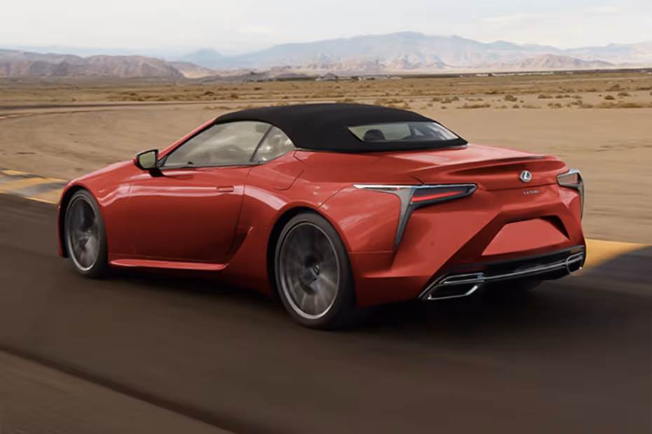 Lexus LC 500 Convertible 2026 Coupe Red Rear Cross Side View