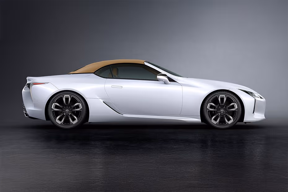 Lexus LC 500 Convertible 2026 Coupe White right side mirror  view 