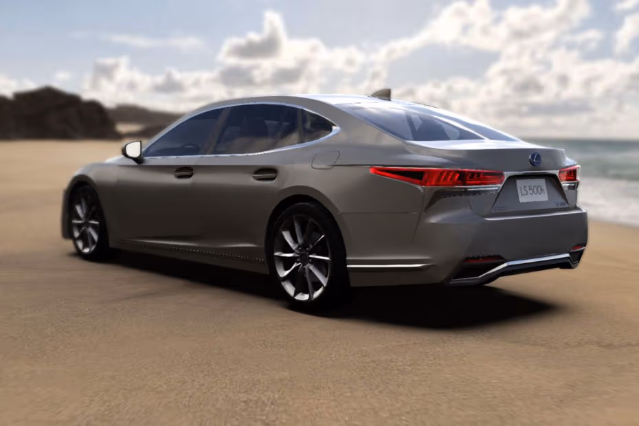Lexus LS 2026 Sedan Rear Left side angle view showing taillights