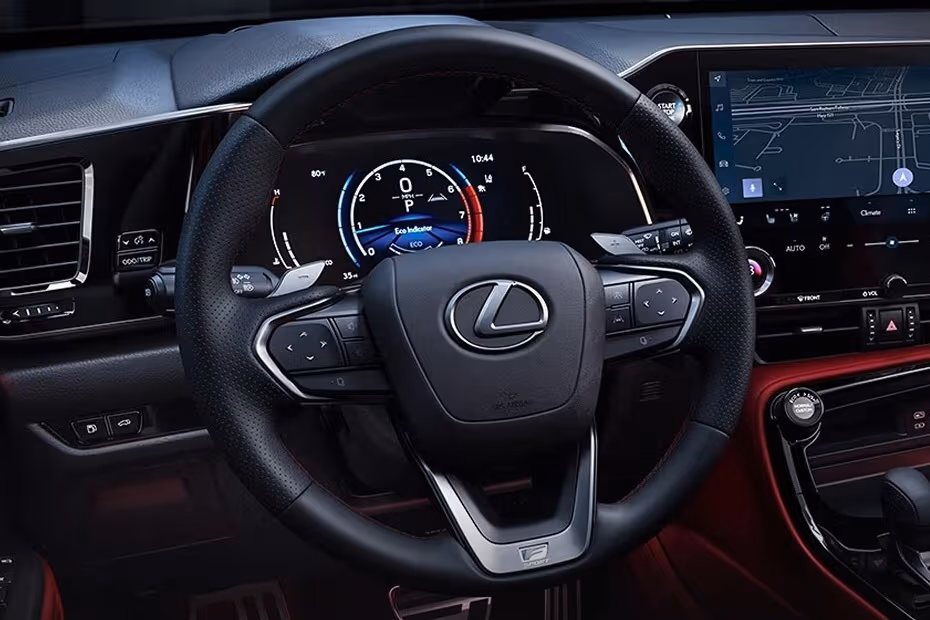 Lexus NX Hybrid 2026 SUV Dashboard with digital instrument cluster and steering wheel 