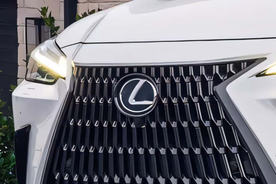 Lexus NX Hybrid 2026 SUV White Brand Logo View