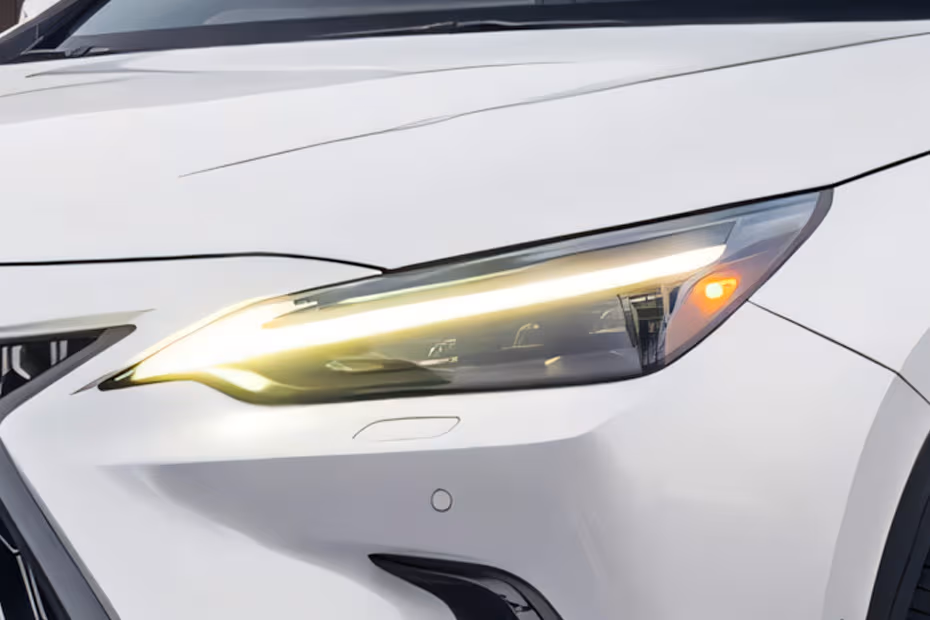 Lexus NX Hybrid 2026 SUV White Nova front view with LED Headlights