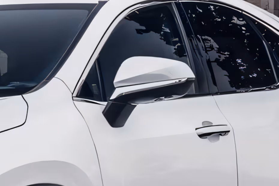 Lexus NX Hybrid 2026 SUV White Nova Left Side Mirror View