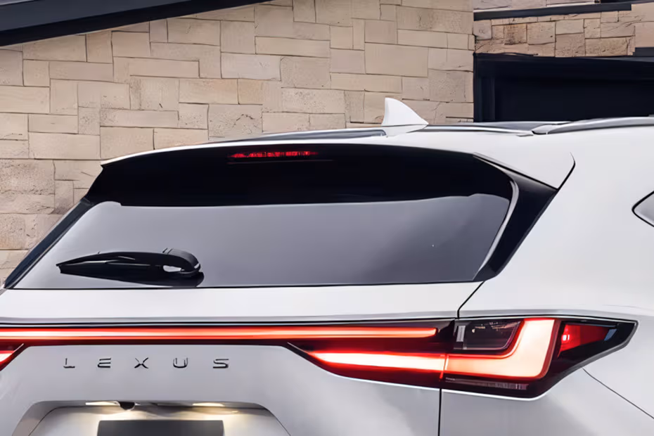 Lexus NX Hybrid 2026 SUV White Nova rear view with LED Taillights
