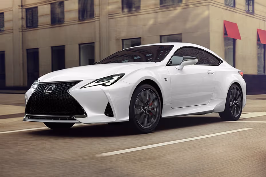 Lexus RC 2026 Coupe White Front Right Side View With Wheels