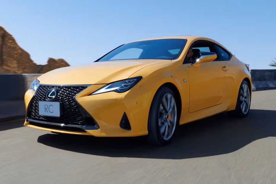Lexus RC 2026 Coupe Yellow Front Left Side View