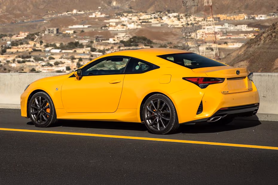 Lexus RC 2026 Coupe Yellow Rear Cross Side View