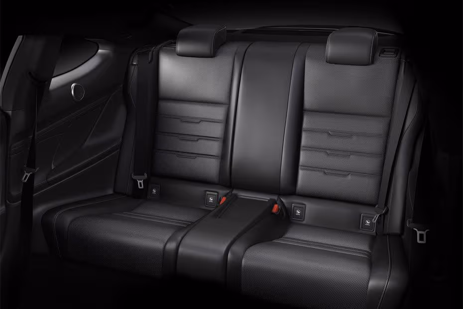 Lexus RC F 2026 interior second row rear seats view
