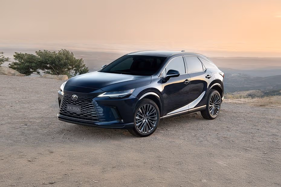 Lexus RX Hybrid 2026 SUV Graphite Black Front Low Angle View