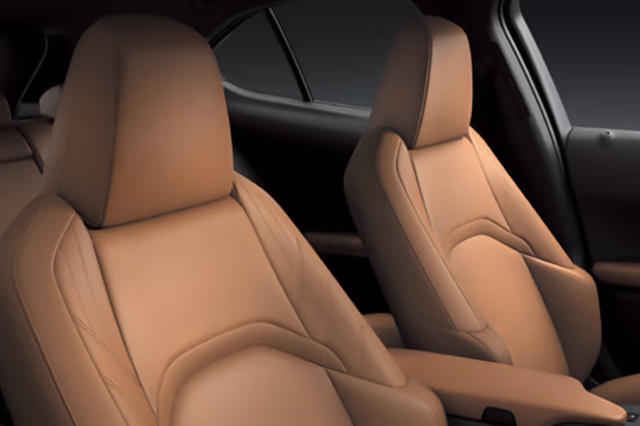 Lexus UX300H 2026 SUV interior front seats view from the passenger side cabin