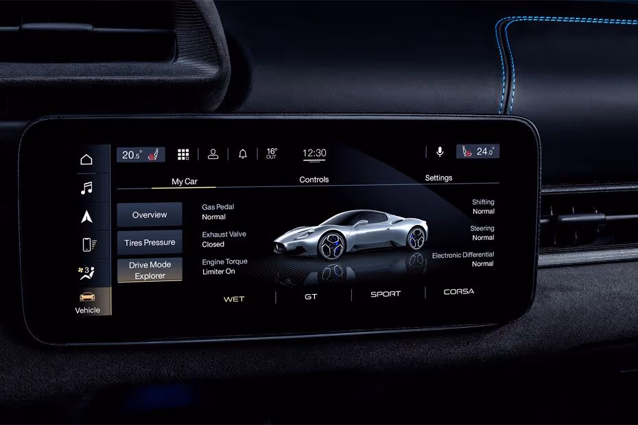 Maserati MC20 2026 Floating Touchscreen Infotainment System