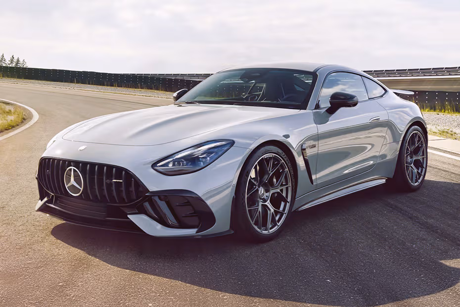 Mercedes-Benz AMG GT 2026 Front Left Side Angle View Showing Headlight