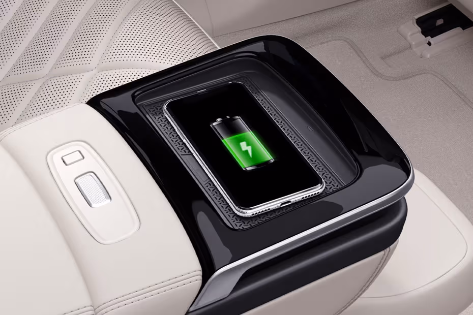 Mercedes-Benz EQS 2026 Center Console with Smartphone