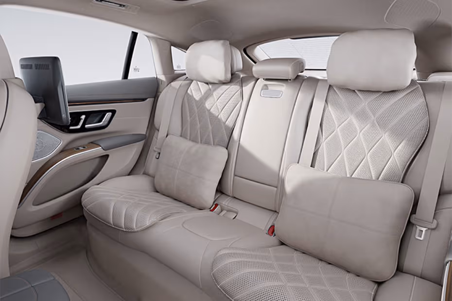 Mercedes-Benz EQS 2026 interior second row rear seats view