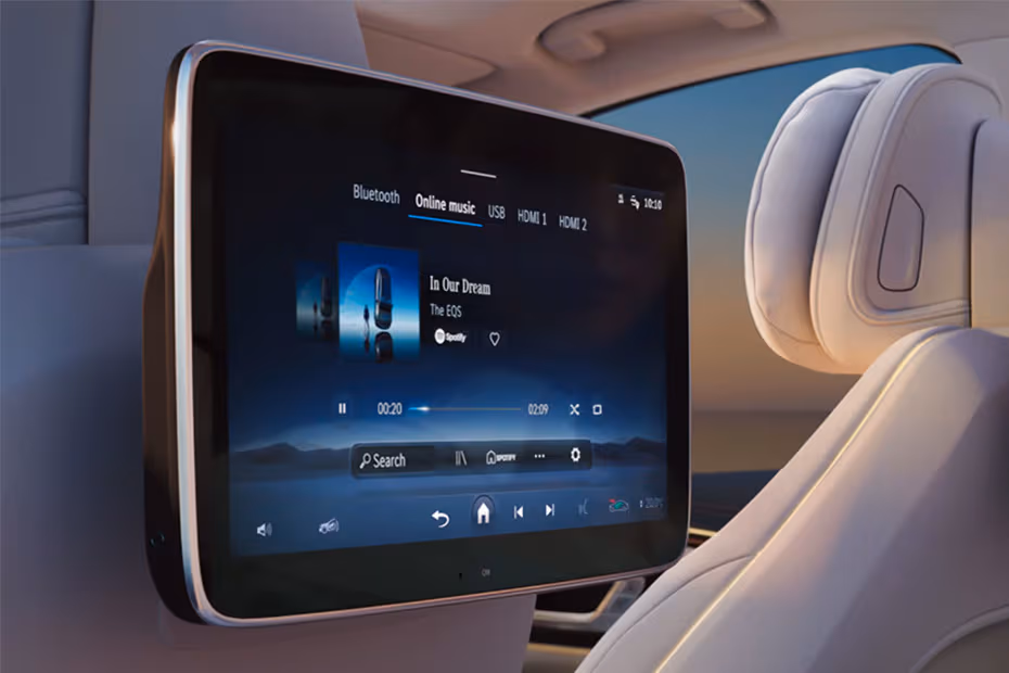 Mercedes-Benz EQS SUV 2026 Rear Passenger Infotainment System
