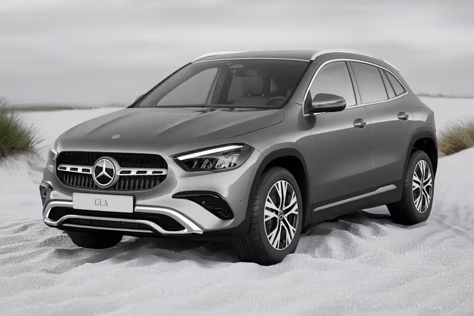 Mercedes-Benz GLA-Class 2026 Front Left Side Angle View Showing LED DRLs