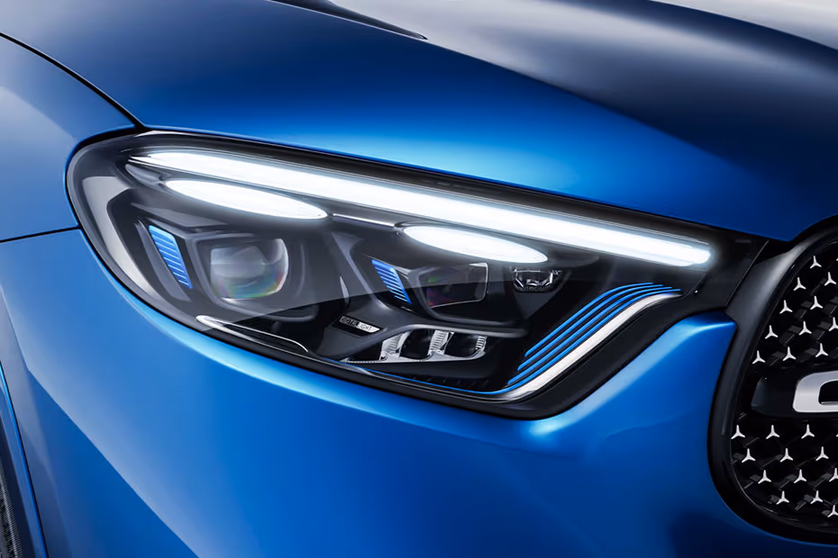 Mercedes-Benz GLC-Class Coupe 2026 Headlight Close-up with integrated LED DRLs