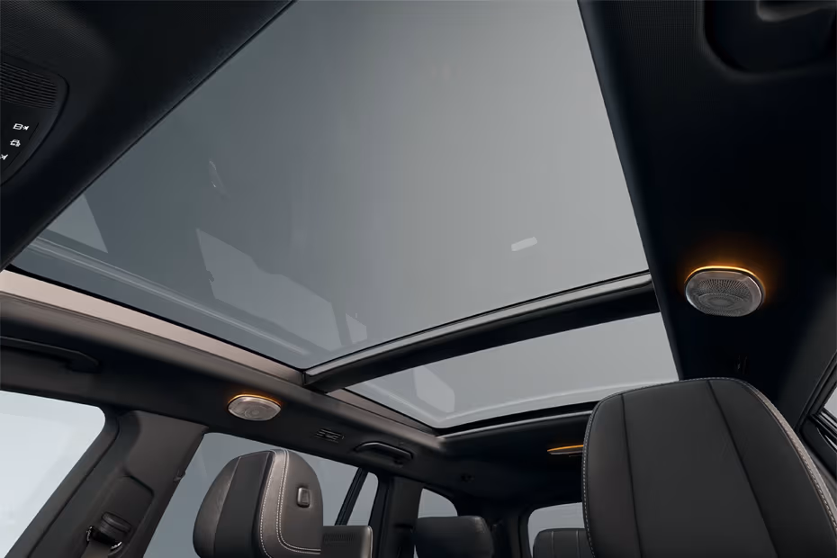 Mercedes-Benz GLS-Class 2026 Front Passenger Cabin View with Panoramic Sunroof 