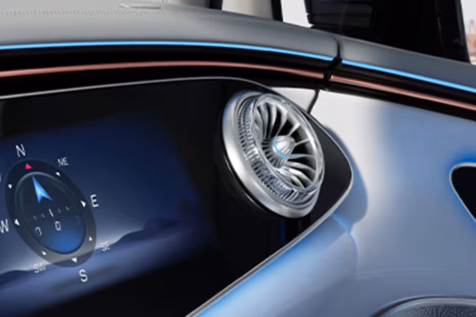 Mercedes-Benz Maybach EQS 2026 interior corner dashboard side AC vent