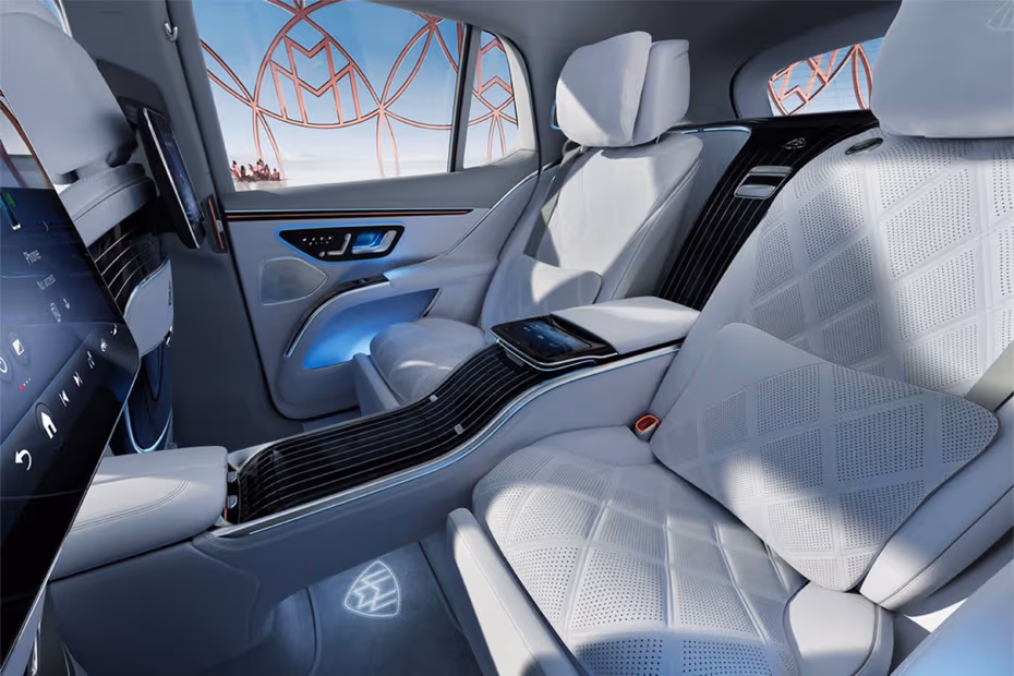 Mercedes-Benz Maybach EQS 2026 interior second row rear seats view